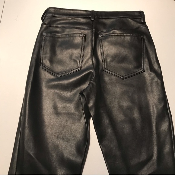 Free People Vegan Leather High Rise Long and Lean Pant in Black Size 26 - Picture 7 of 11